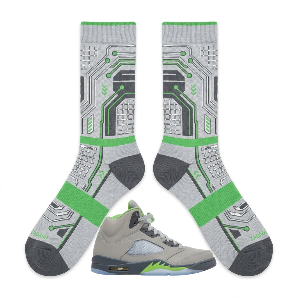 Green Bean Socks – Air Jordan 5 Retro Inspired Mid-Calf Unisex Crew Socks