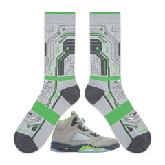 Green Bean Socks – Air Jordan 5 Retro Inspired Mid-Calf Unisex Crew Socks