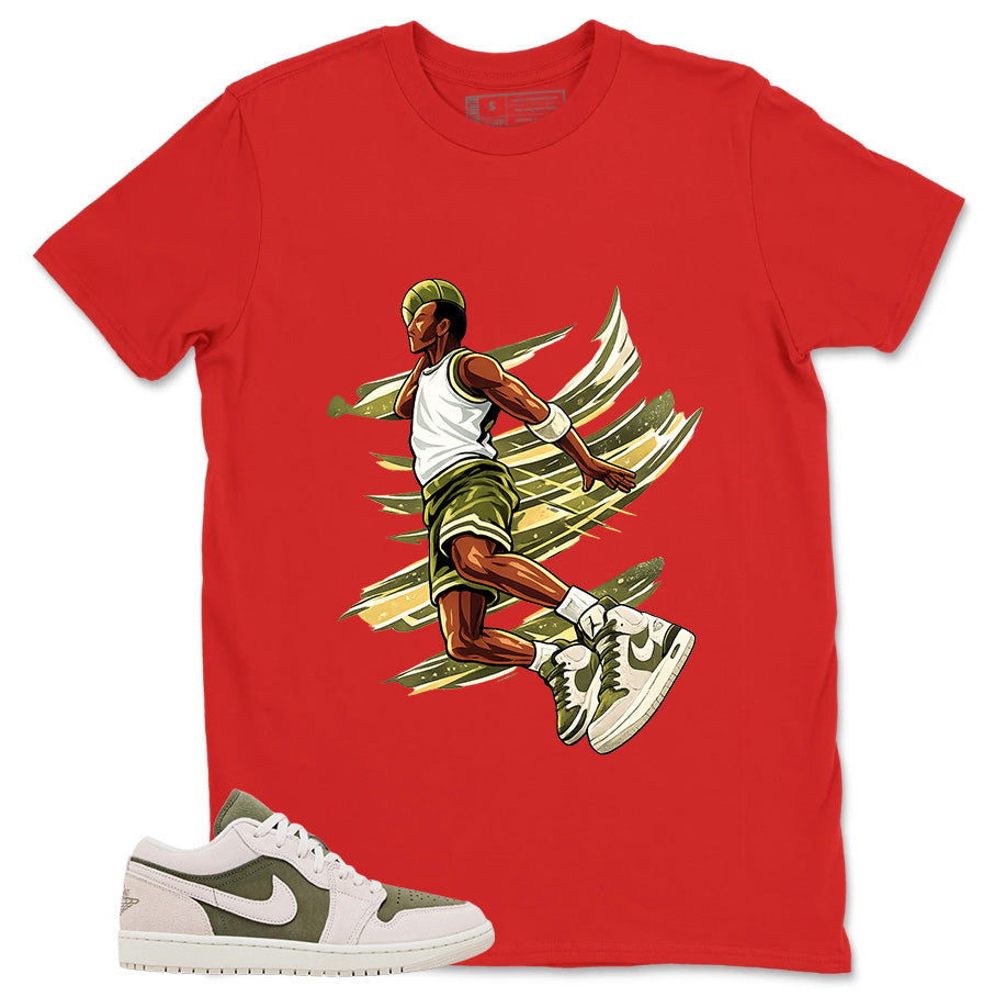 Green Medium Olive 1s Zadago Shirt Air Ball Graphic
