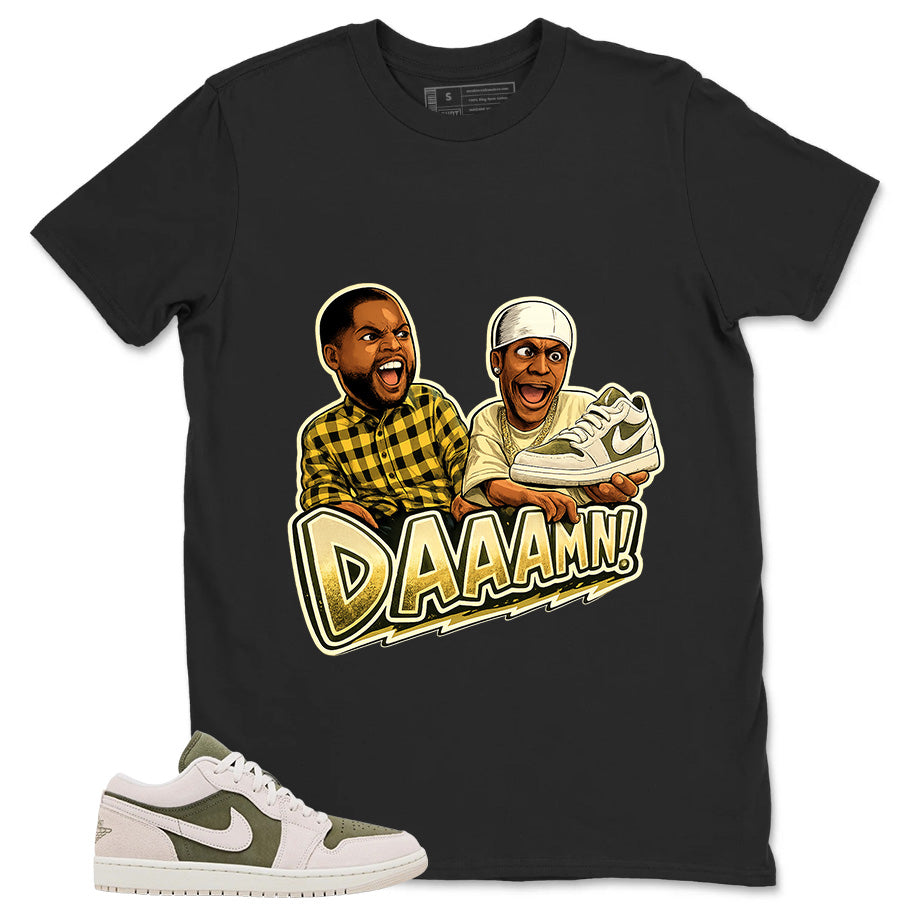 Green Medium Olive 1s Zadago Shirt Daaamn Sneaker Graphic