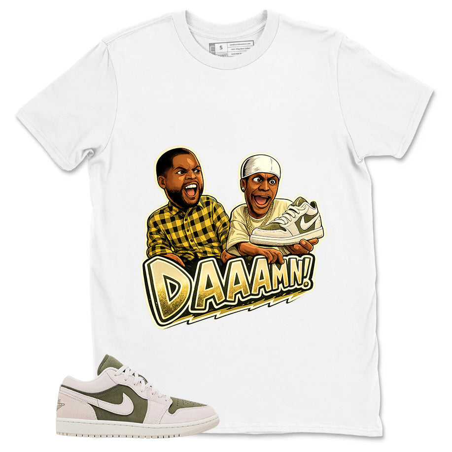 Green Medium Olive 1s Zadago Shirt Daaamn Sneaker Graphic