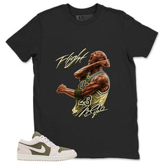 Green Medium Olive 1s Zadago Shirt Flight Victory MJ Graphic