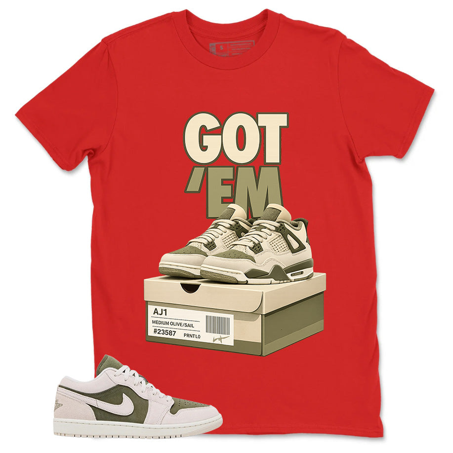 Green Medium Olive 1s Zadago Shirt Got Em Sneaker Graphic