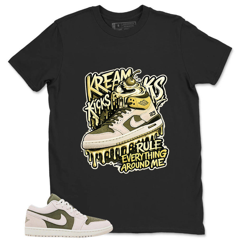 Green Medium Olive 1s Zadago Shirt Kream Kicks Graphic