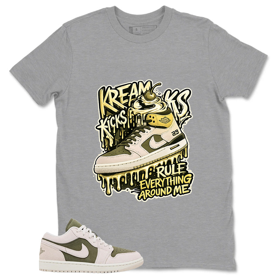 Green Medium Olive 1s Zadago Shirt Kream Kicks Graphic
