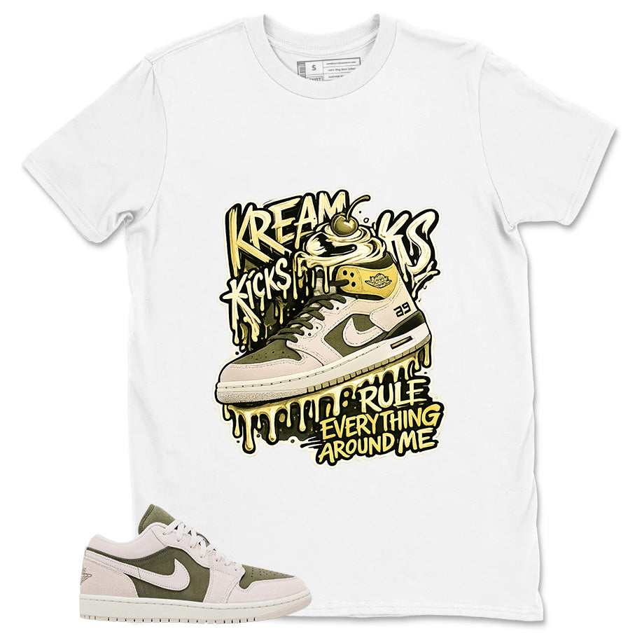 Green Medium Olive 1s Zadago Shirt Kream Kicks Graphic
