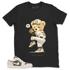 Green Medium Olive 1s Zadago Shirt Play Hard Bear Graphic