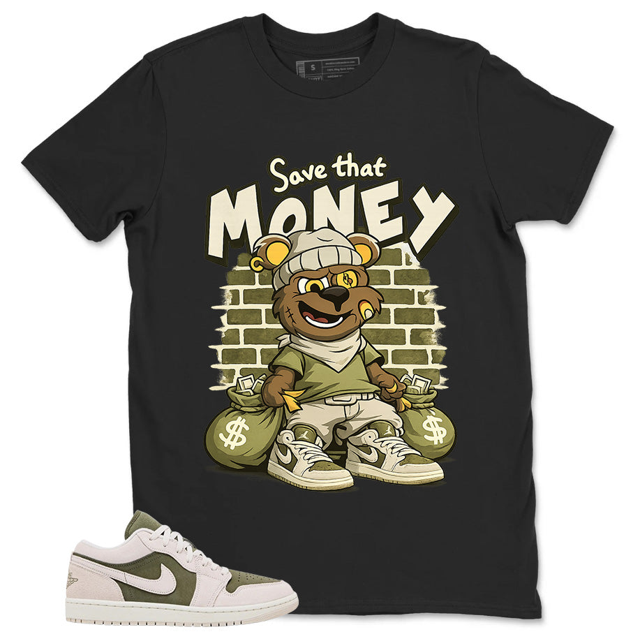 Green Medium Olive 1s Zadago Shirt Save That Money Graphic