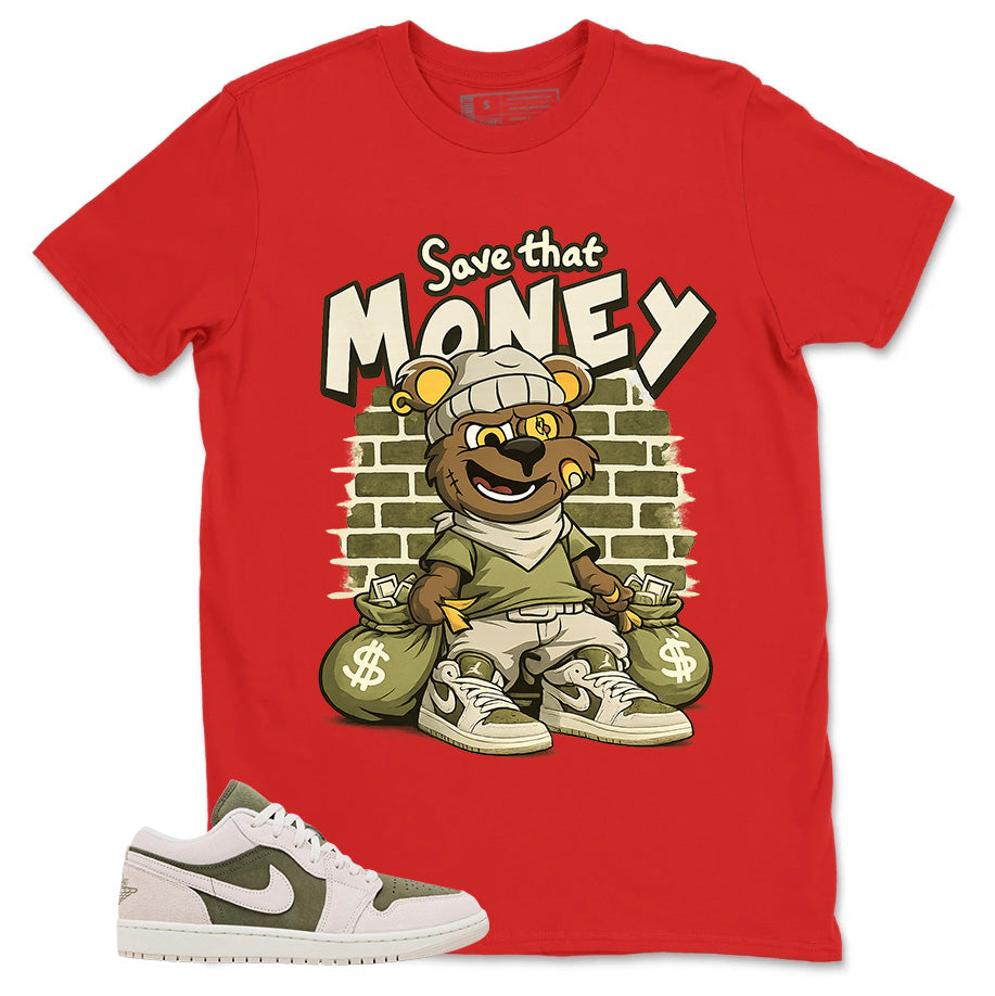 Green Medium Olive 1s Zadago Shirt Save That Money Graphic