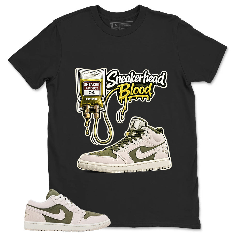 Green Medium Olive 1s Zadago Shirt Sneakerhead Blood Graphic