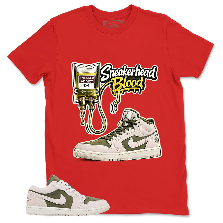 Green Medium Olive 1s Zadago Shirt Sneakerhead Blood Graphic
