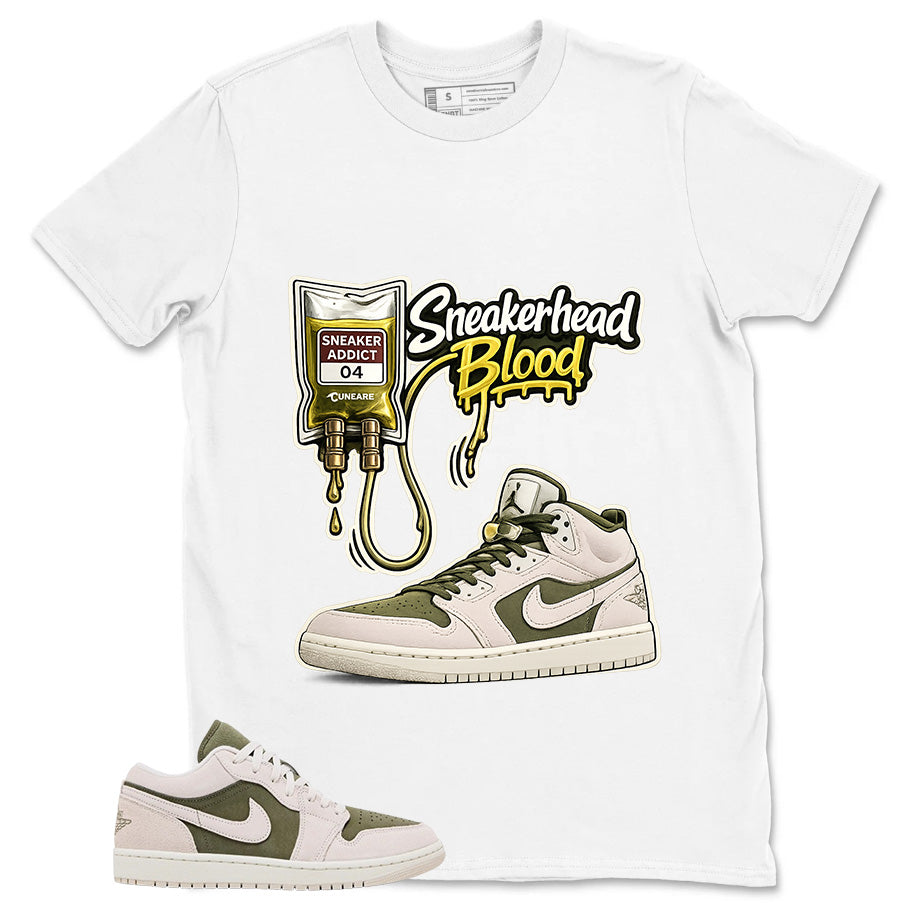 Green Medium Olive 1s Zadago Shirt Sneakerhead Blood Graphic