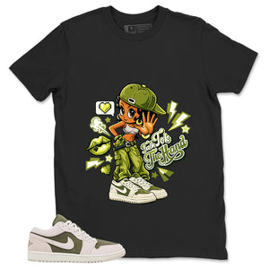 Green Medium Olive 1s Zadago Shirt Talk To The Hand Graphic