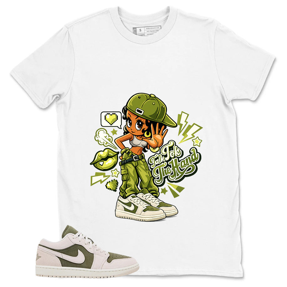 Green Medium Olive 1s Zadago Shirt Talk To The Hand Graphic