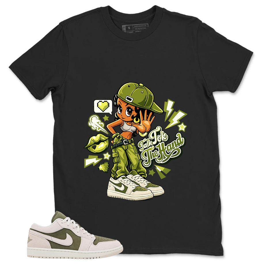 Green Medium Olive 1s Zadago Shirt Talk To The Hand Graphic
