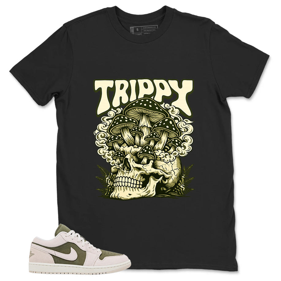 Green Medium Olive 1s Zadago Shirt Trippy Skull Graphic