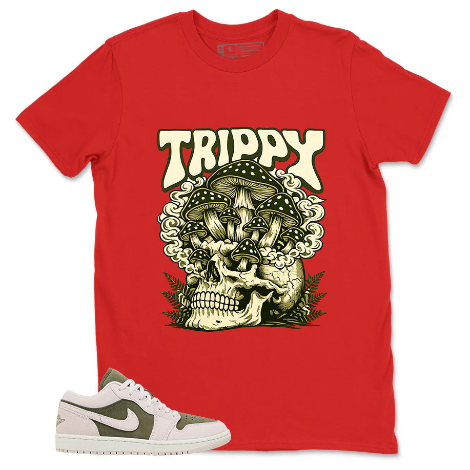 Green Medium Olive 1s Zadago Shirt Trippy Skull Graphic