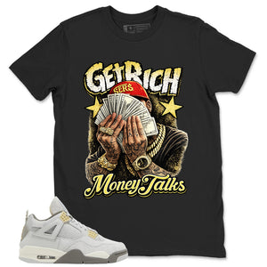 Grey Photon Dust 4s Zadago Shirt Get Rich Money Talk Graphic