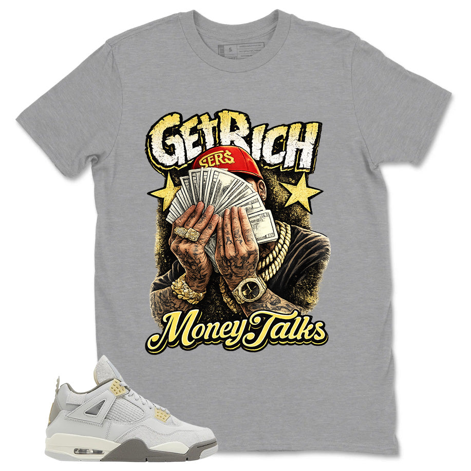 Grey Photon Dust 4s Zadago Shirt Get Rich Money Talk Graphic