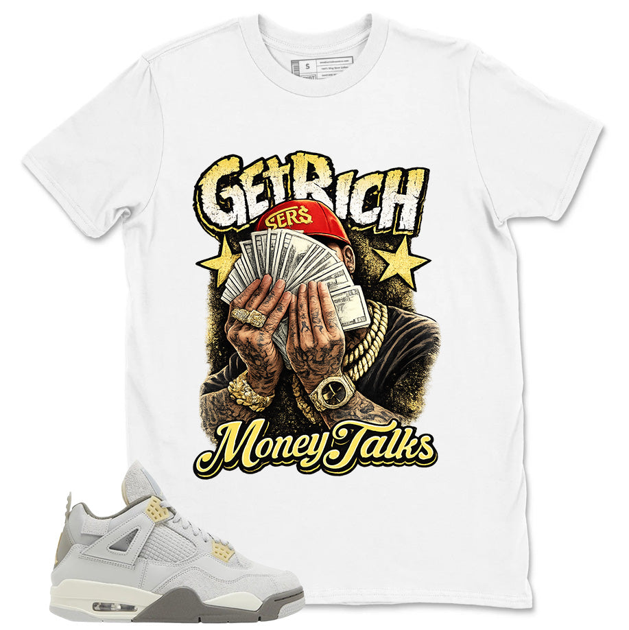 Grey Photon Dust 4s Zadago Shirt Get Rich Money Talk Graphic