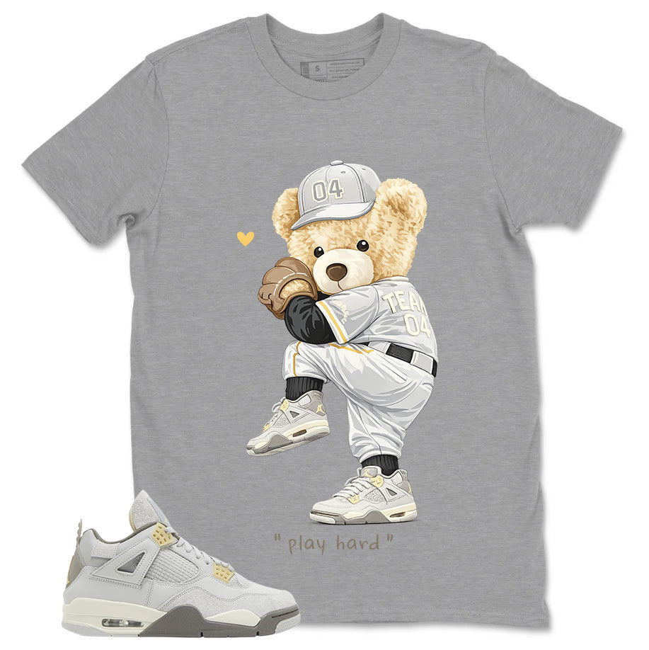 Grey Photon Dust 4s Zadago Shirt Play Hard Bear Graphic