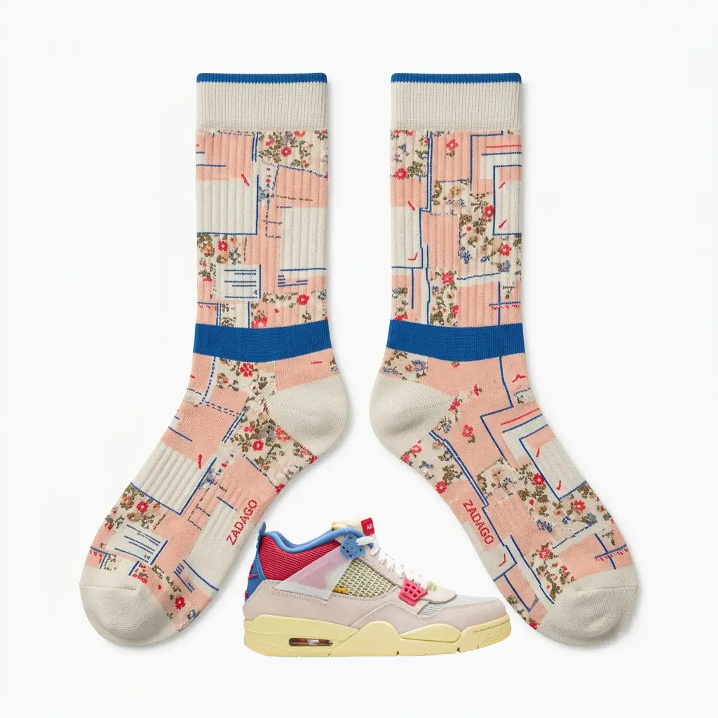 Guava Ice Socks – Union LA x Air Jordan 4 Retro Inspired Mid-Calf Unisex Crew Socks