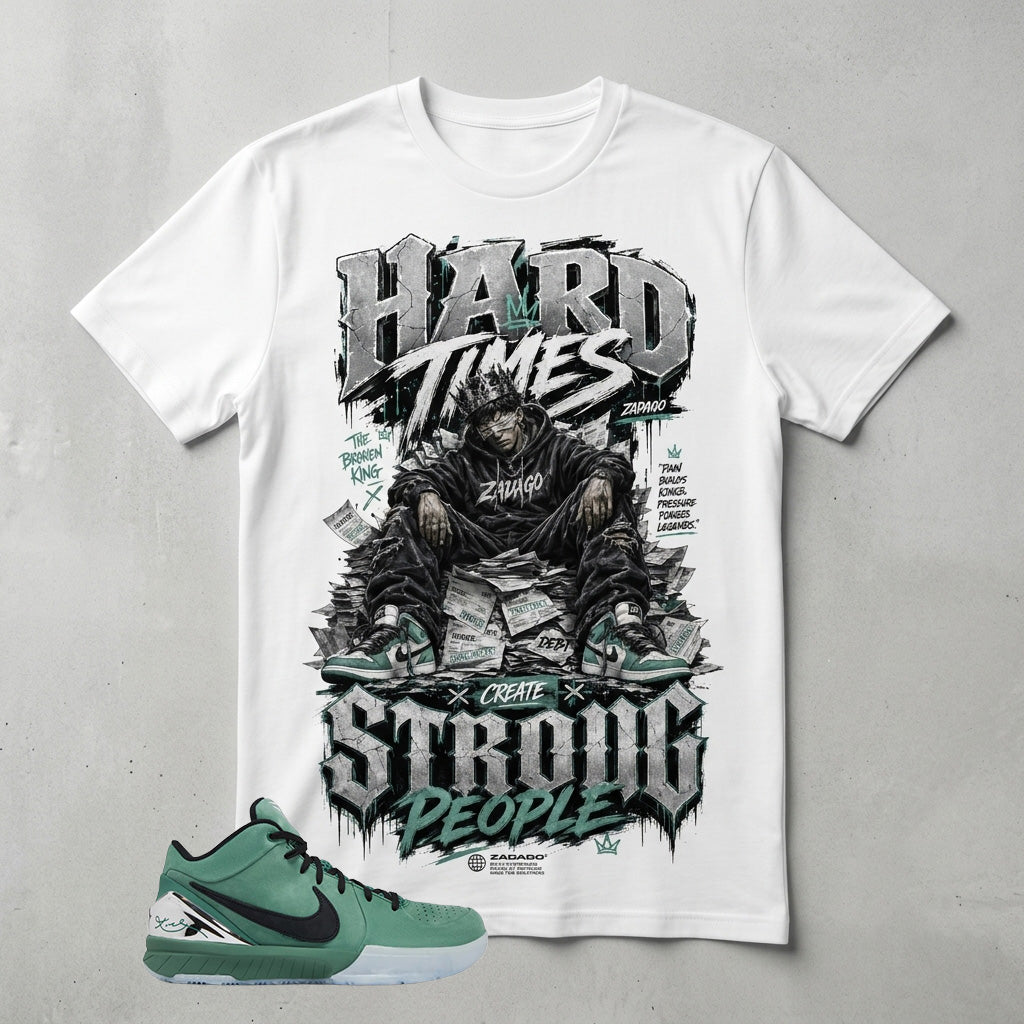 Hard Times Create Strong People Graphic Tee - Shirt To Match Kobe 4 Protro Girl Dad