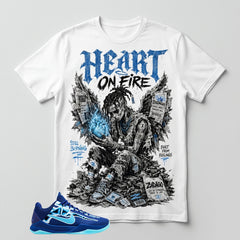 Heart On Fire Graphic Tee - Shirt To Match Kobe 5 Protro X-Ray