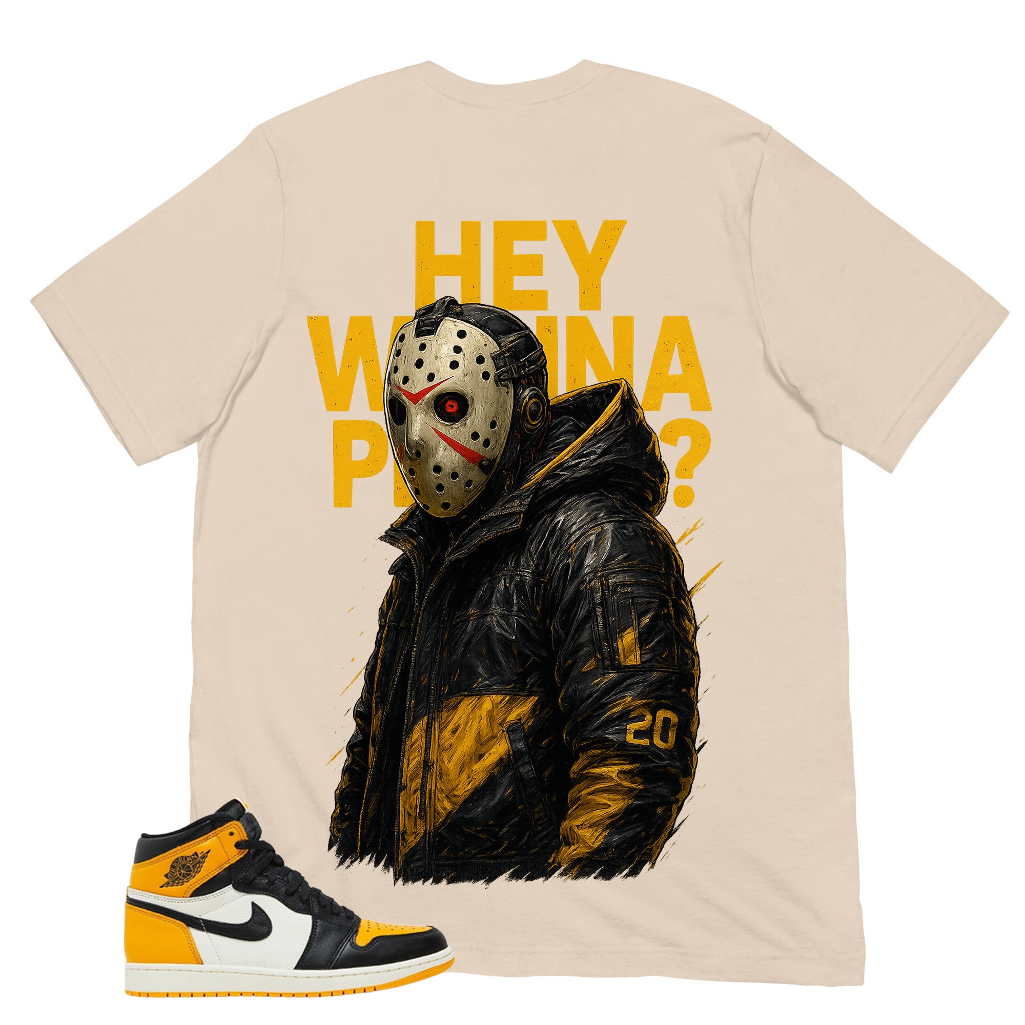 Hey Wanna Play Shirt - Match Air Jordan 1 Yellow Toe