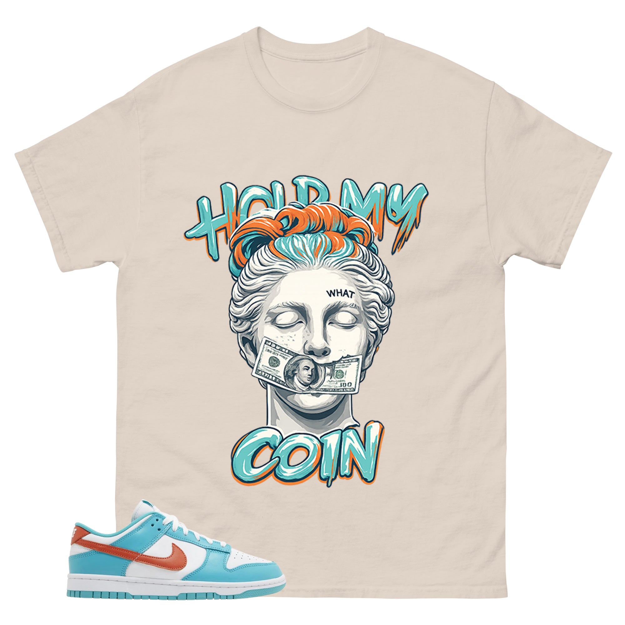 Hold My Coin Shirt - Match White Dunk Low Miami Dolphins