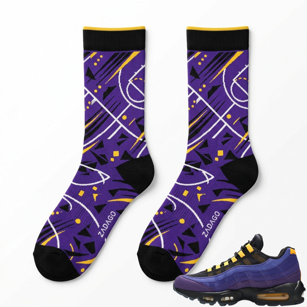 Home Team Sneaker Match Socks – LeBron Air Max 95 Inspired Mid-Calf Crew Socks