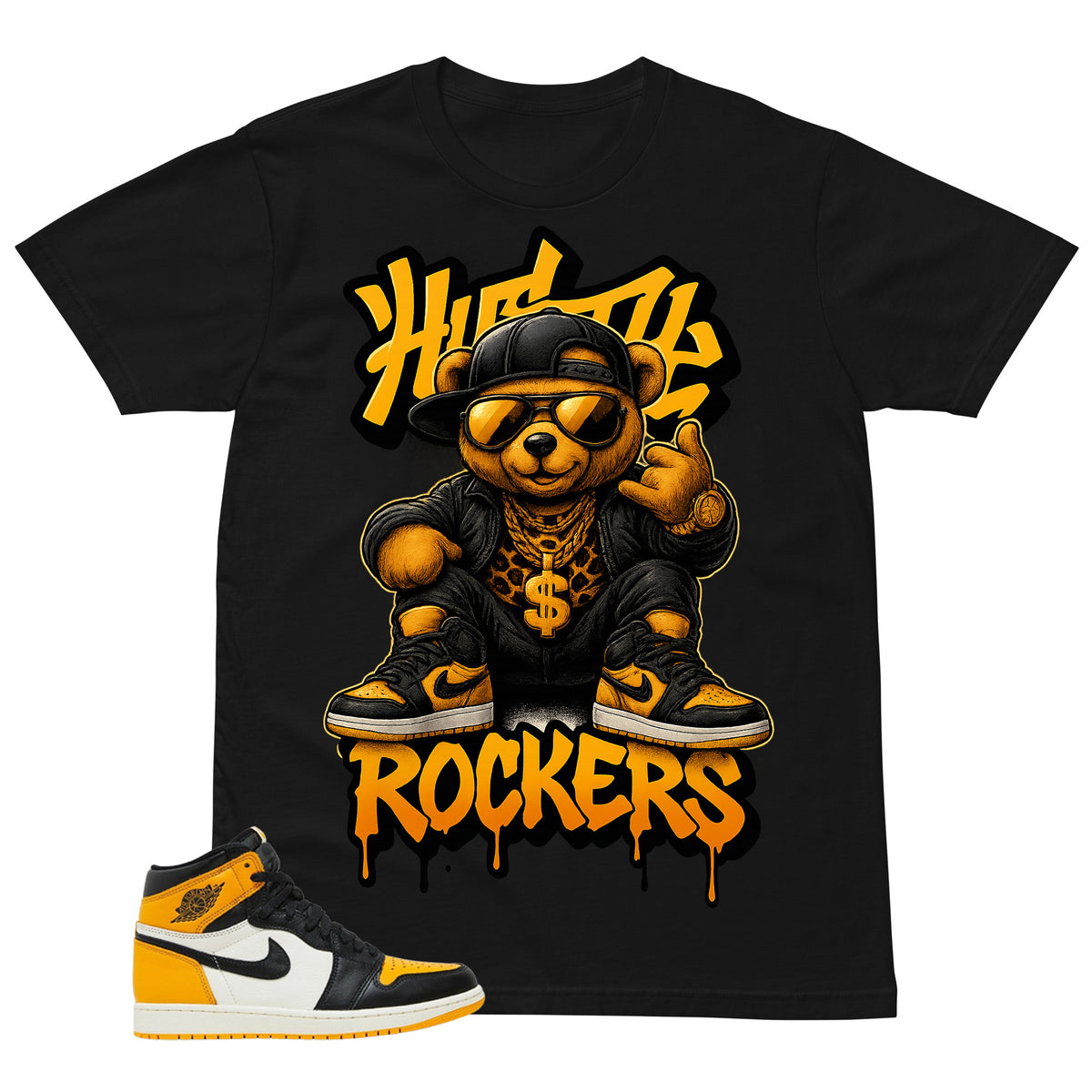 Hustle Rockers Shirt - Match Air Jordan 1 Yellow Toe