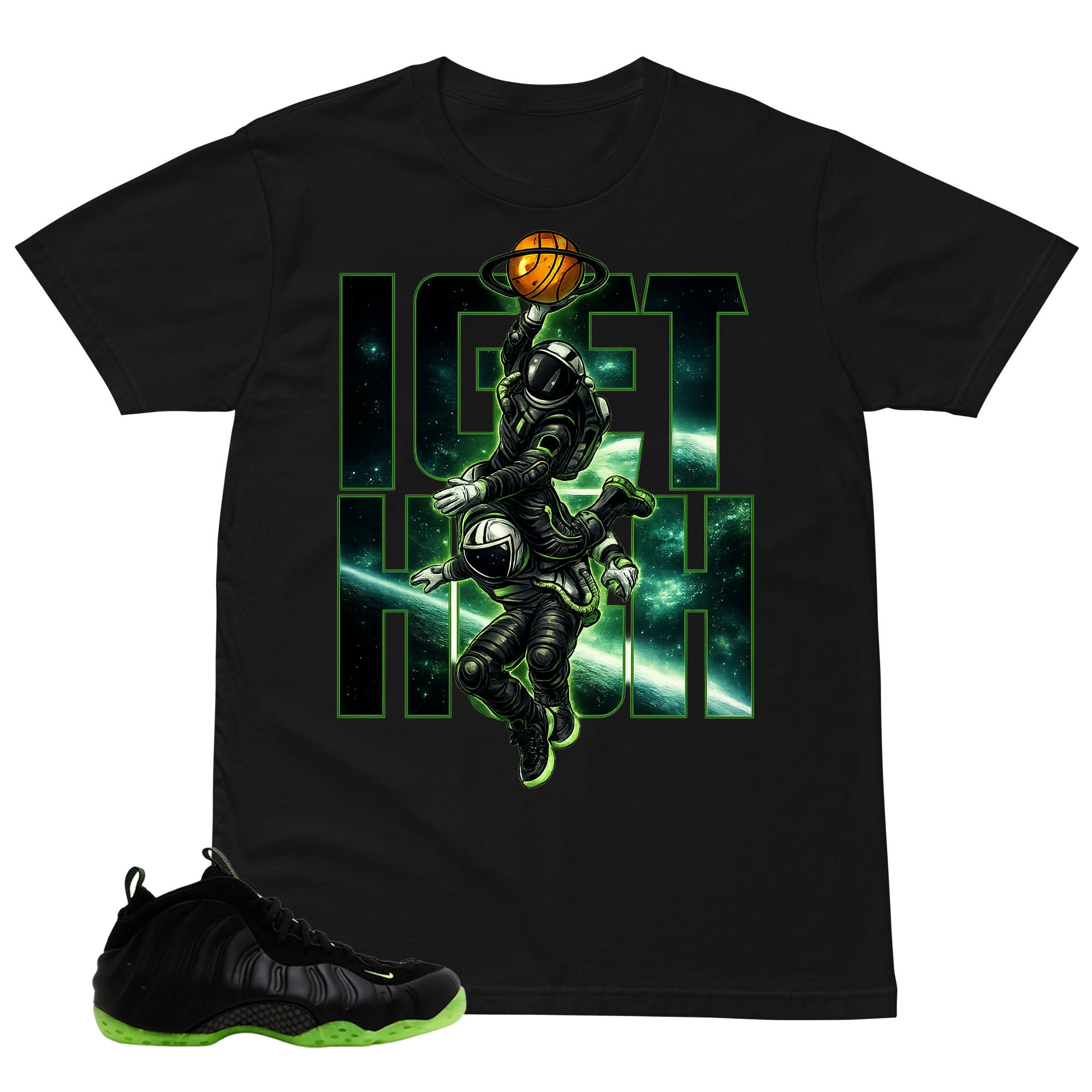 I Get High Shirt - Match Air Foamposite One Black Volt