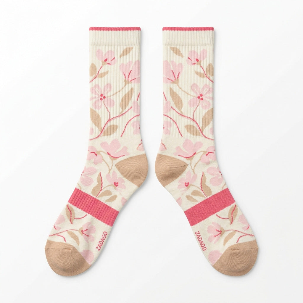 Iced Carmine Sneaker Match Socks – Retro 4 Inspired Mid-Calf Crew Socks