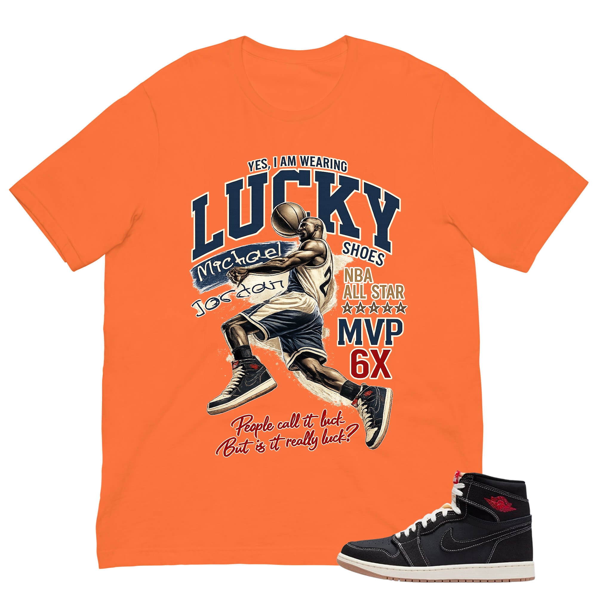 I'm Wearing Lucky Shoes MJ Shirt - Match Air Jordan 1 Flight Club