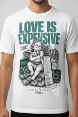 Love Is Expensive Graphic Tee - Zoomed chest mockup