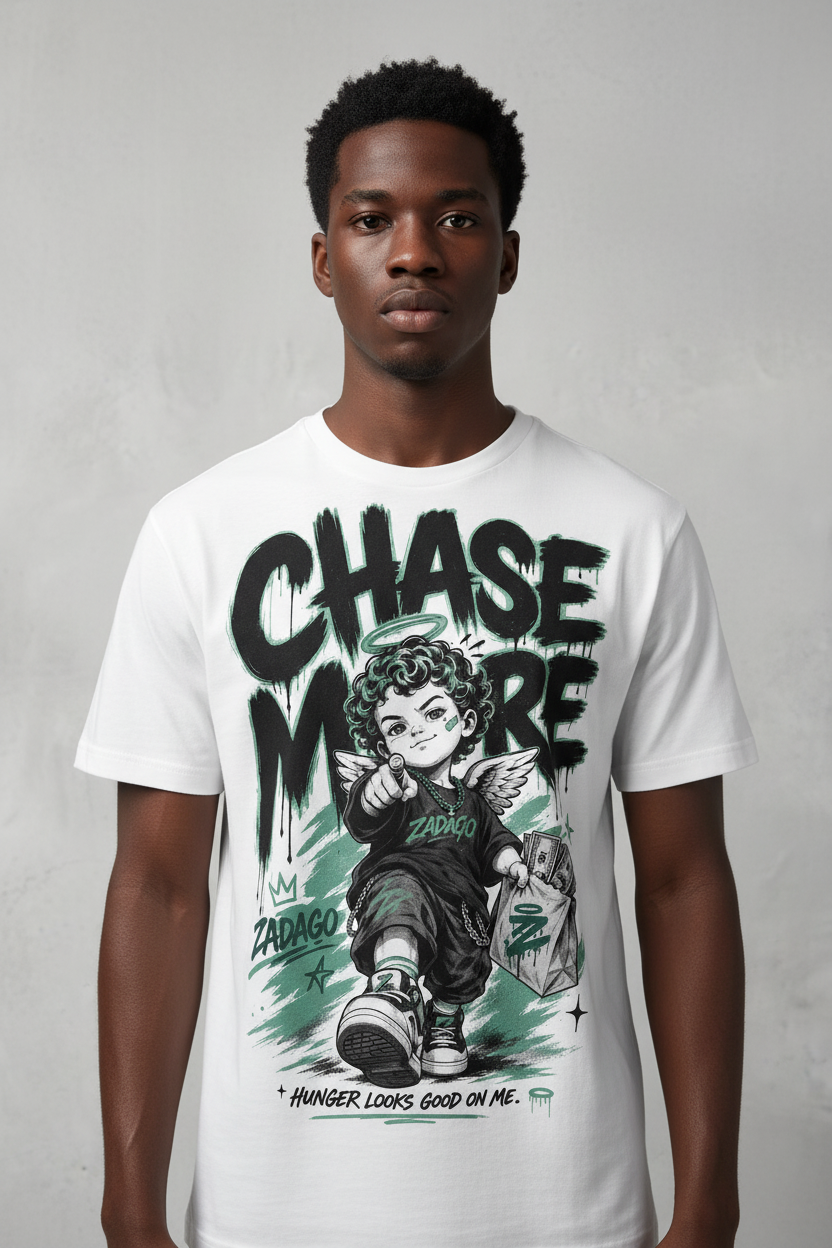 Chase More Graphic Tee - Zoomed chest mockup