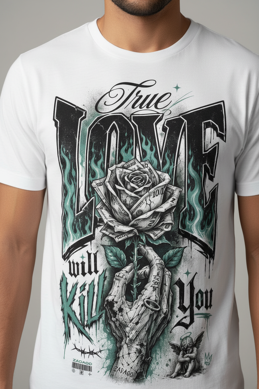 Mockup Zoomed - True Love Will Kill You Graphic Tee