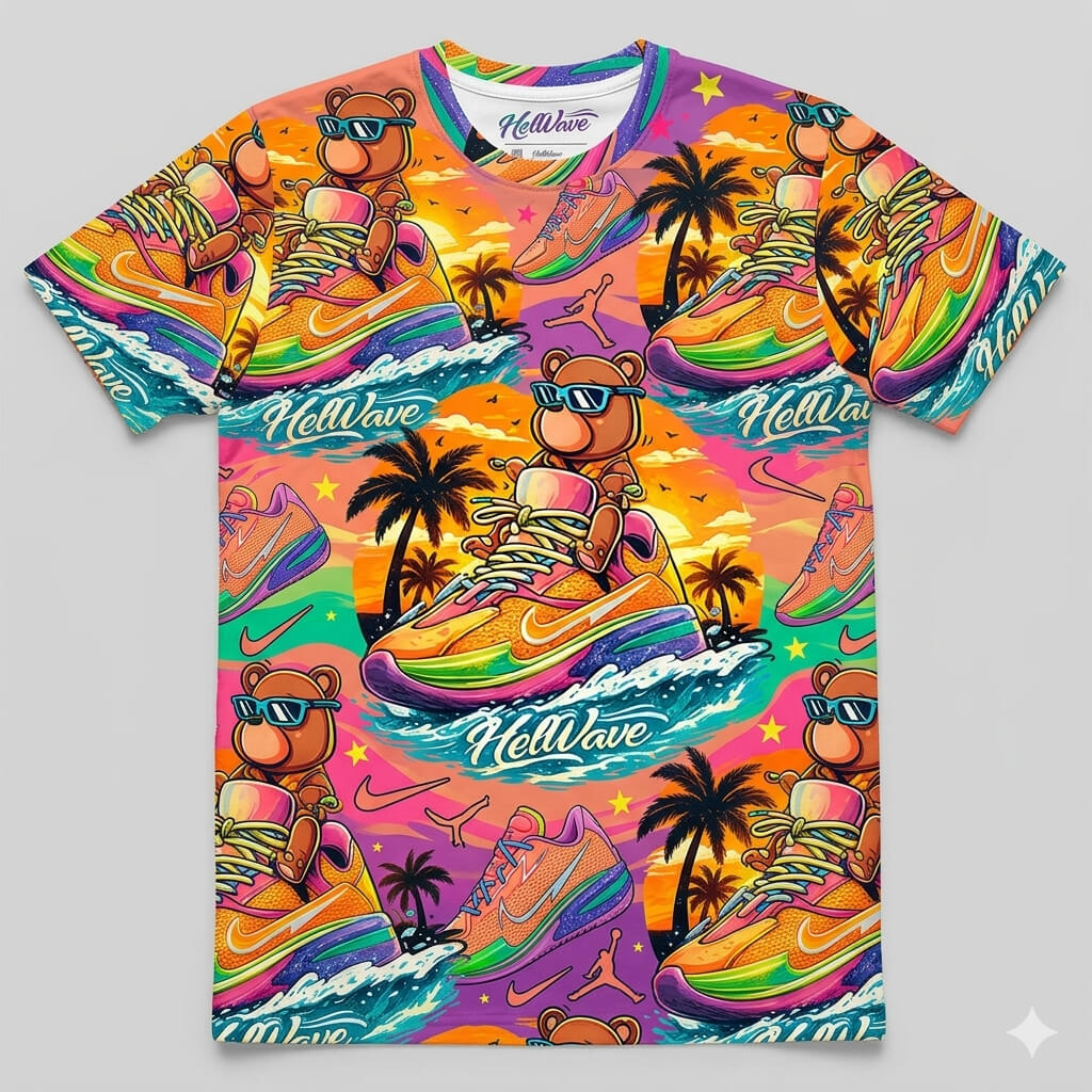 Jetski Bear All Over Print Shirt Match Dylan Harper x Air Zoom GT Cut Tri-State