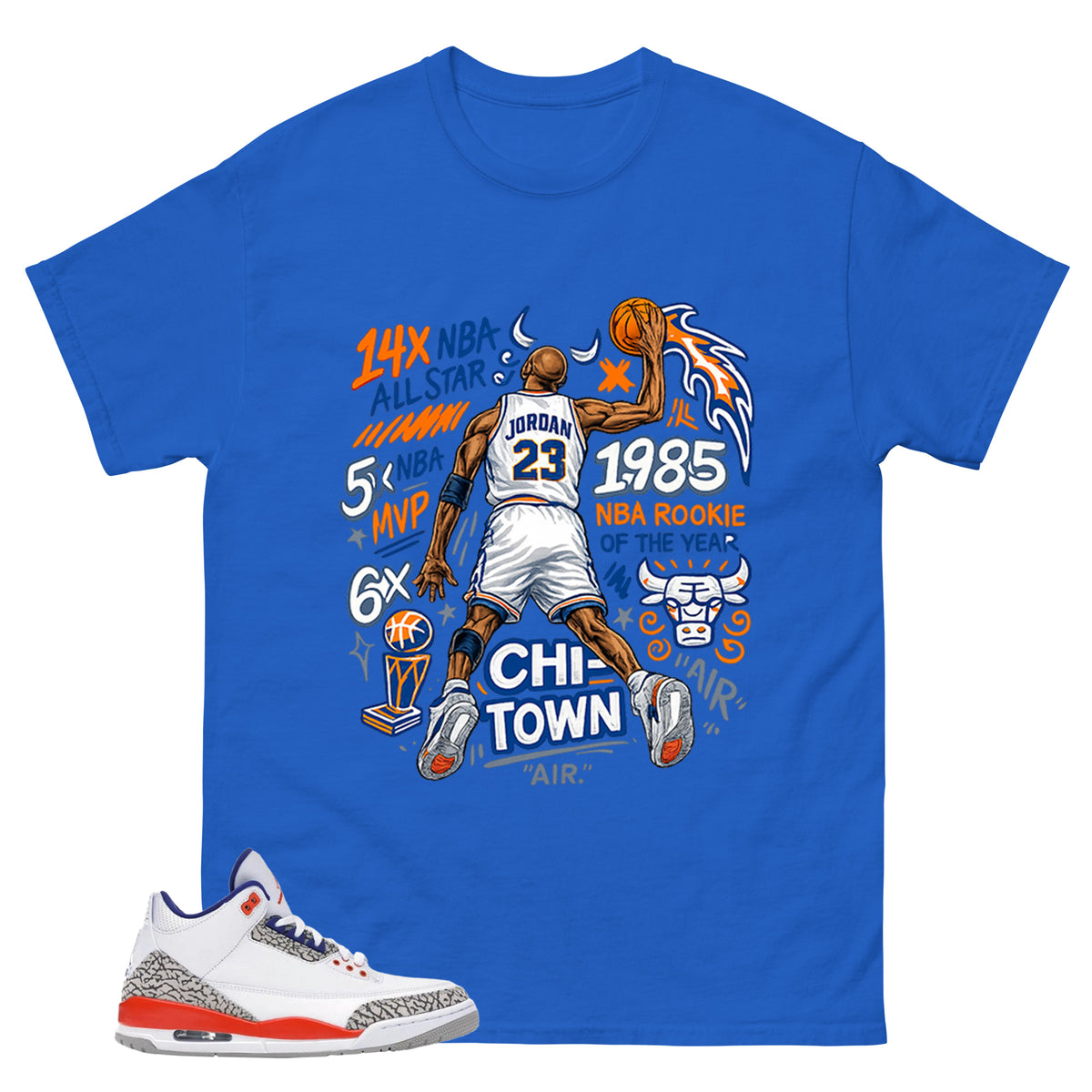 Jordan 23 All Star Shirt - Match Blue Air Jordan 3 Knicks