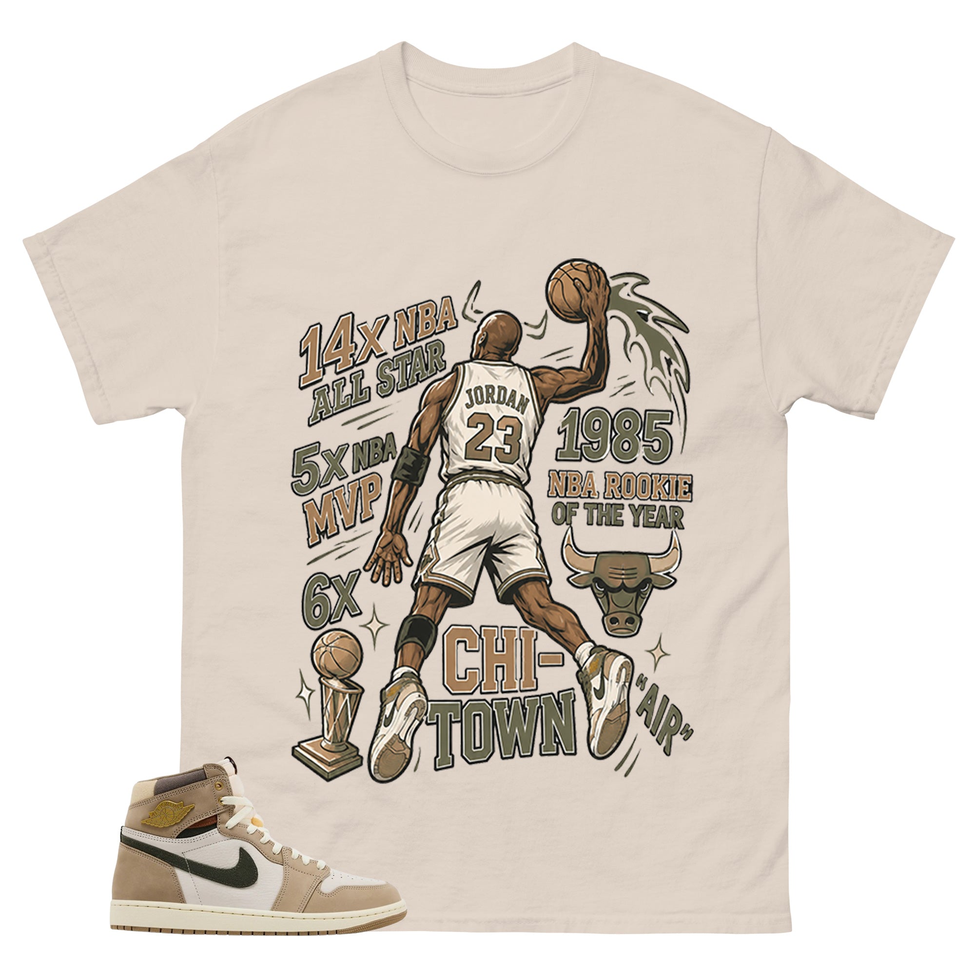 Jordan 23 All Star Shirt - Match Cream Air Jordan Wmns 1 Khaki