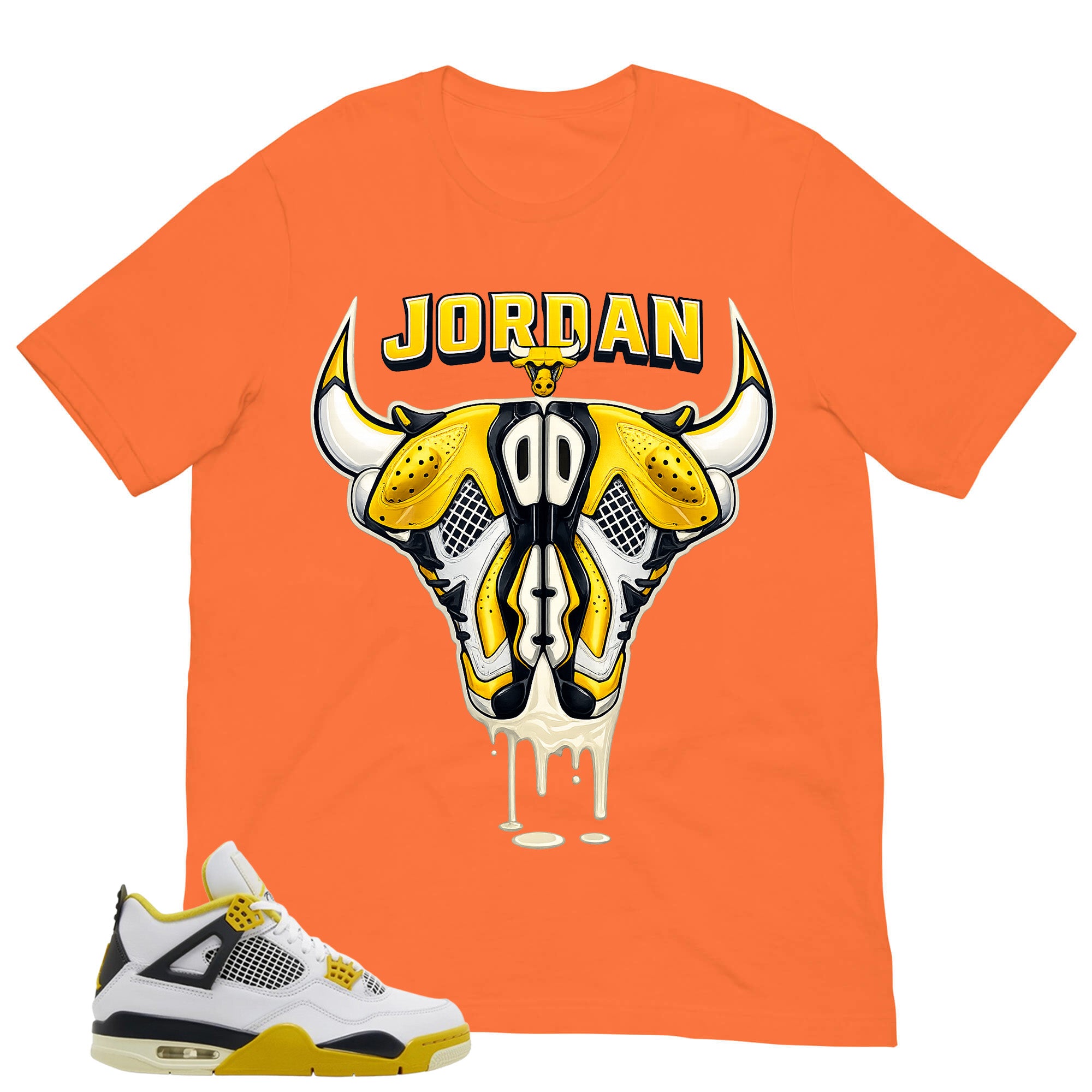 Jordan Bull Head Shirt - Match Air Jordan 4 Vivid Sulfur