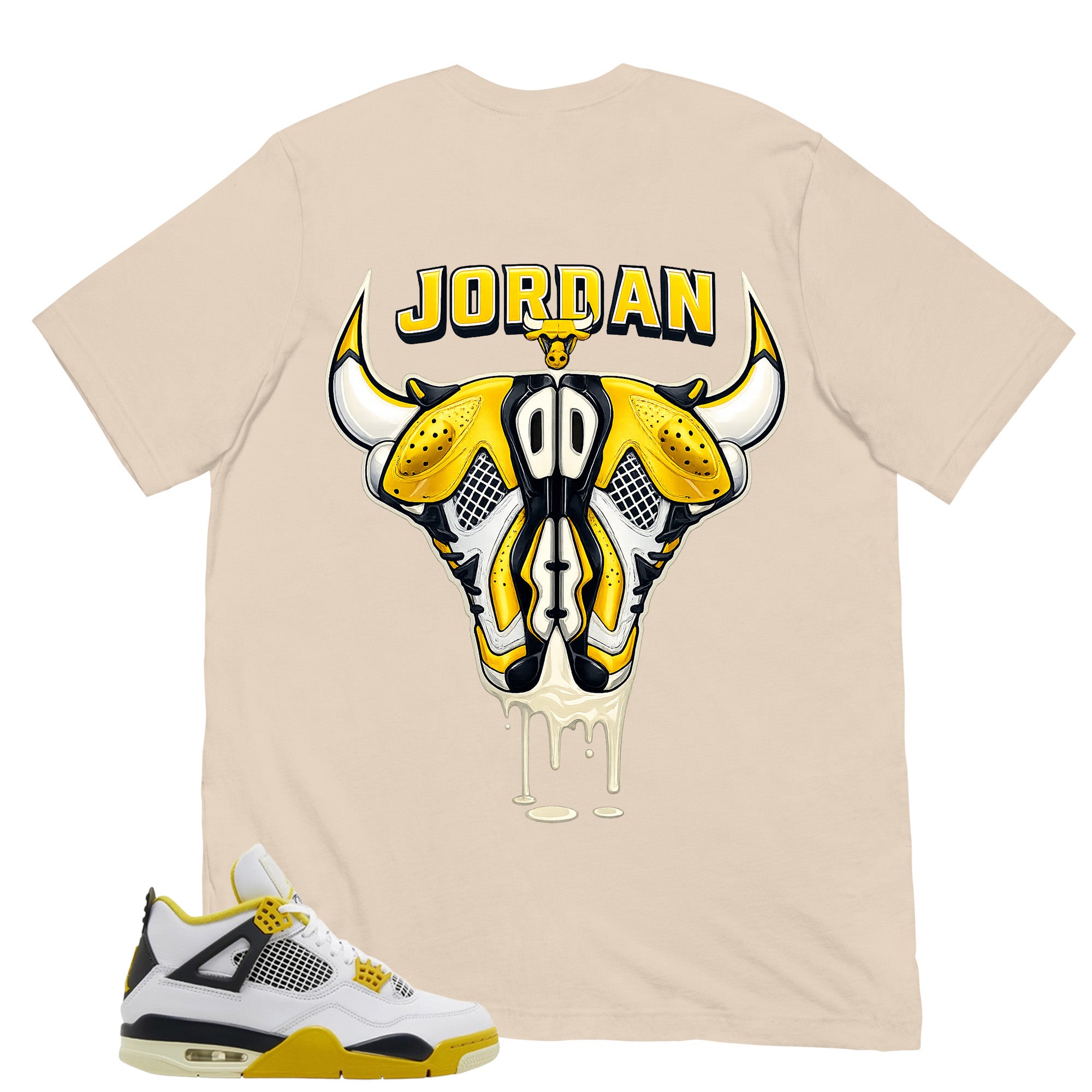 Jordan Bull Head Shirt - Match Air Jordan 4 Vivid Sulfur