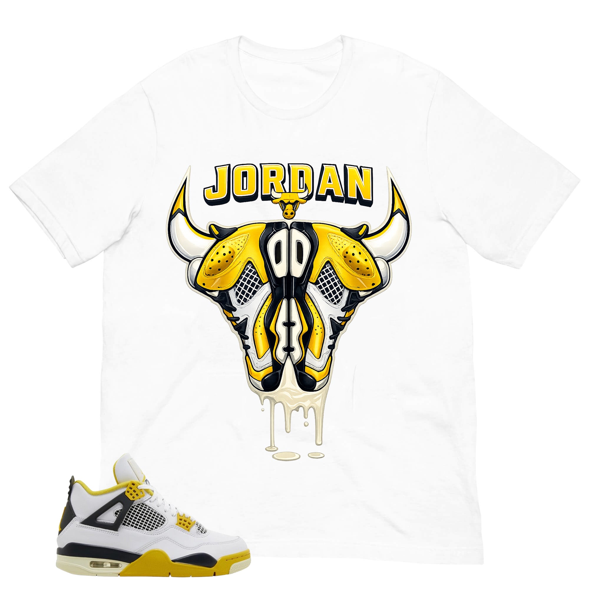 Jordan Bull Head Shirt - Match Air Jordan 4 Vivid Sulfur