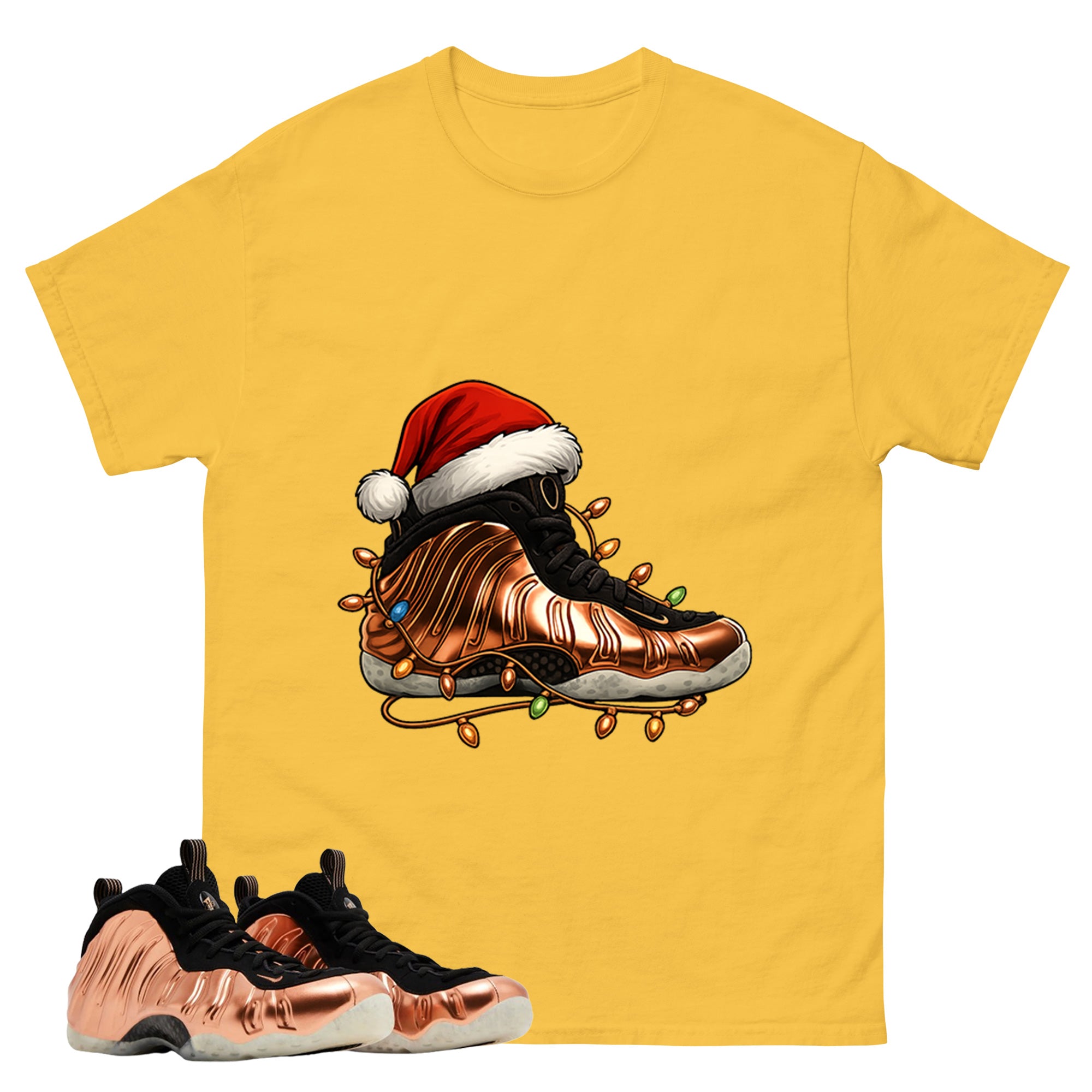 Kickmas Graphic Tee, Shirt to Match Air Foamposite One Copper, Air Foamposite Unisex Black Shirt