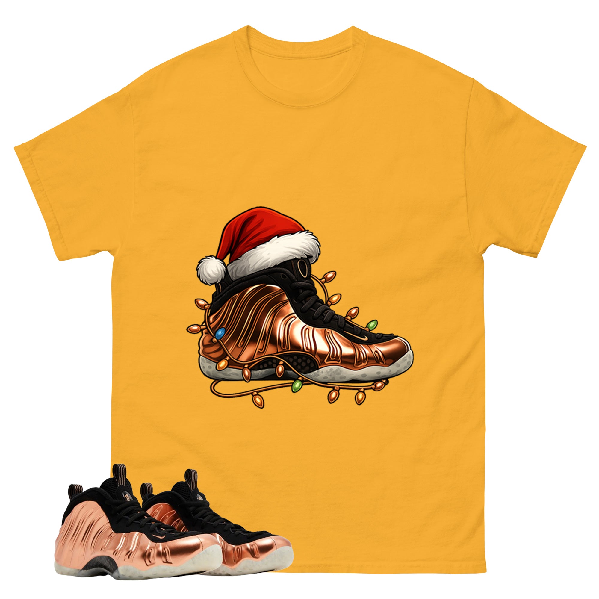 Kickmas Graphic Tee, Shirt to Match Air Foamposite One Copper, Air Foamposite Unisex Black Shirt