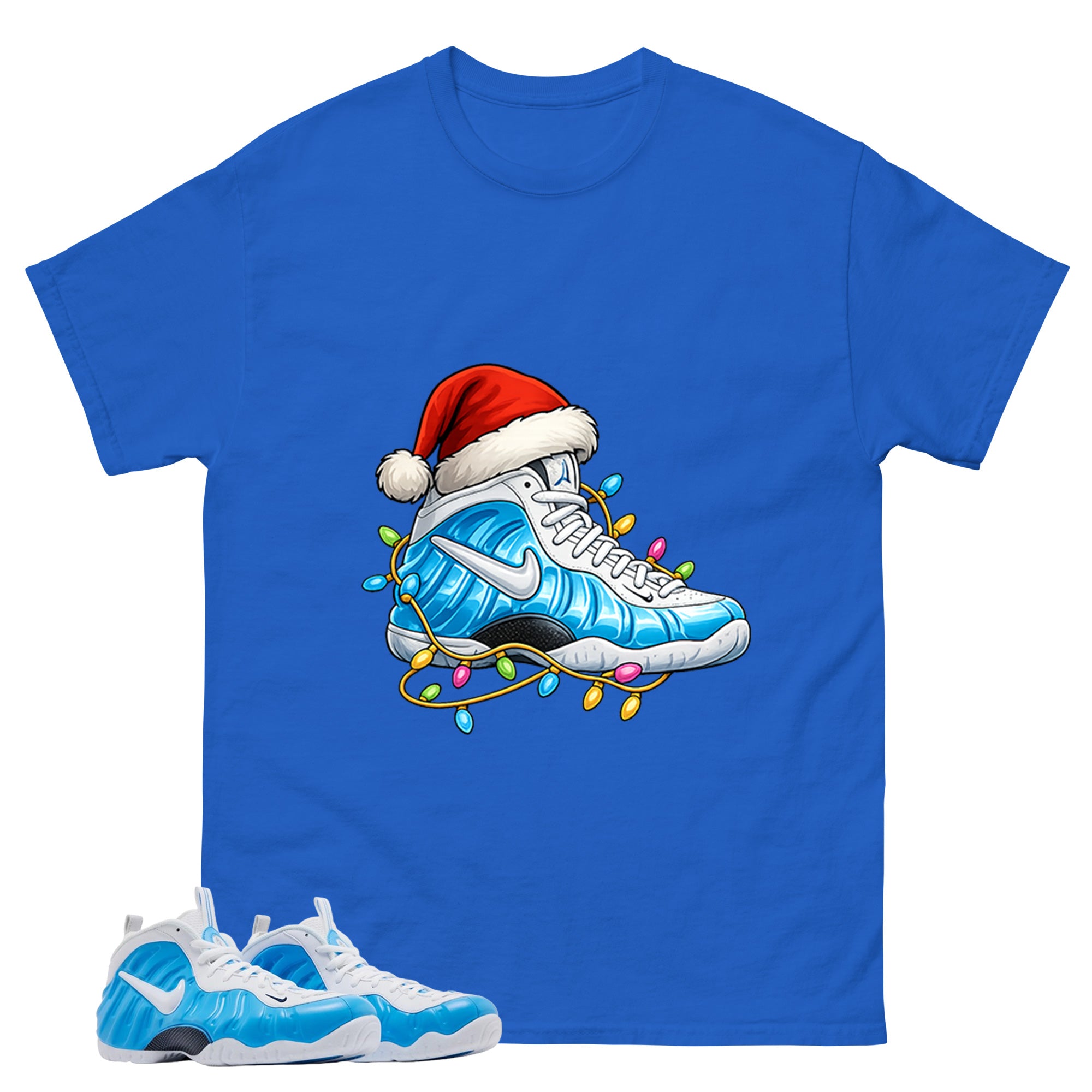 Kickmas Graphic Tee, Shirt to Match Air Foamposite Pro University Blue, Air Foamposite Unisex Blue Shirt