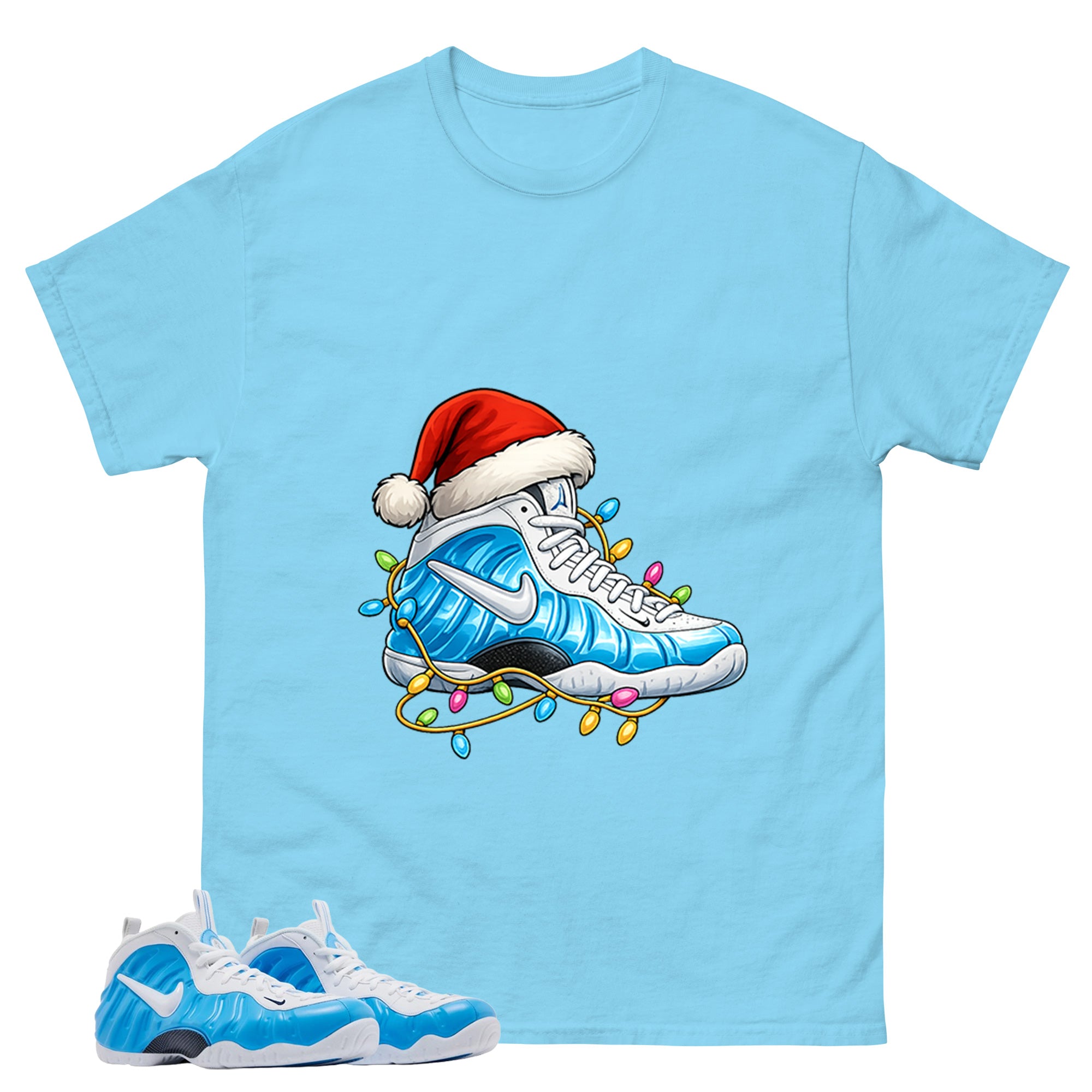Kickmas Graphic Tee, Shirt to Match Air Foamposite Pro University Blue, Air Foamposite Unisex Blue Shirt