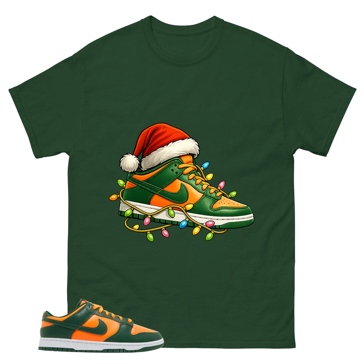 Kickmas Shirt - Match Green Dunk Low Miami Hurricanes