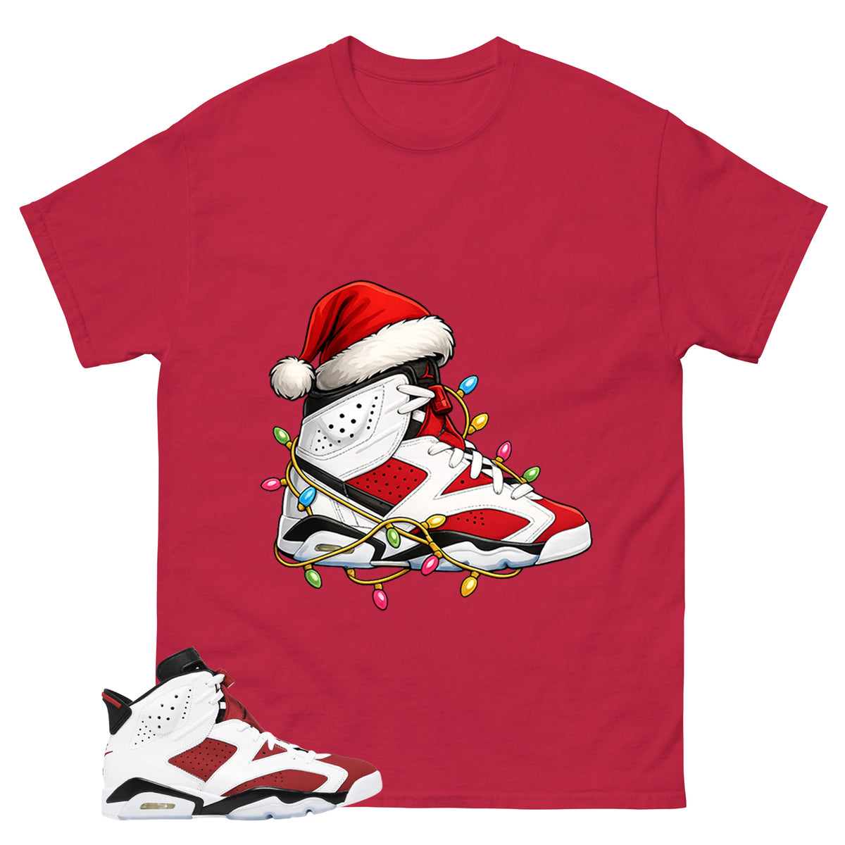 Kickmas Shirt - Match White Air Jordan 6 Carmine